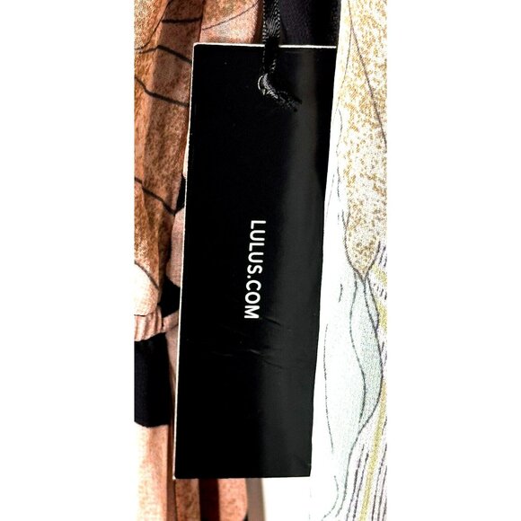 Lulus Womens Dress Floral Maxi Long Sleeve Wondrous Water Lilies Black Medium - Picture 10 of 11